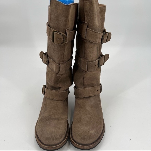 STEVE Madden tan suede buckle tall boots size 6.5 - Picture 3 of 9